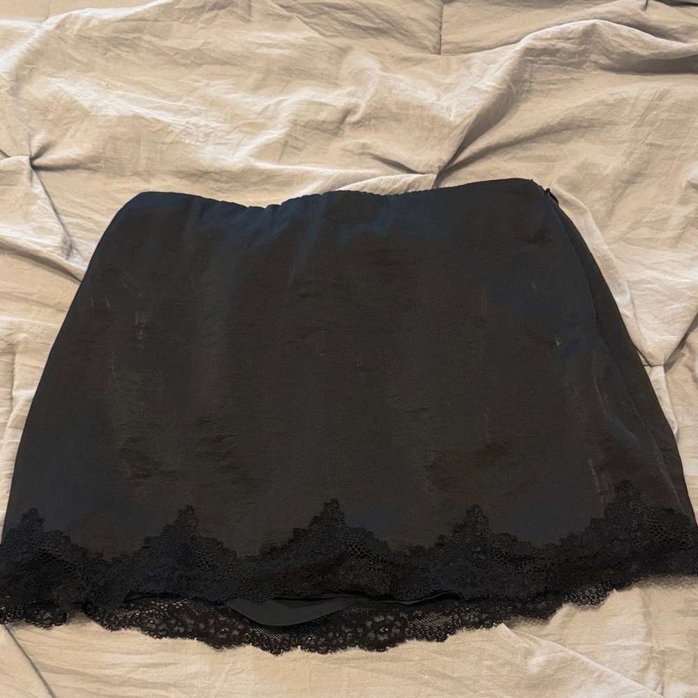 Abercrombie Black Lace-Trim Mini Skirt